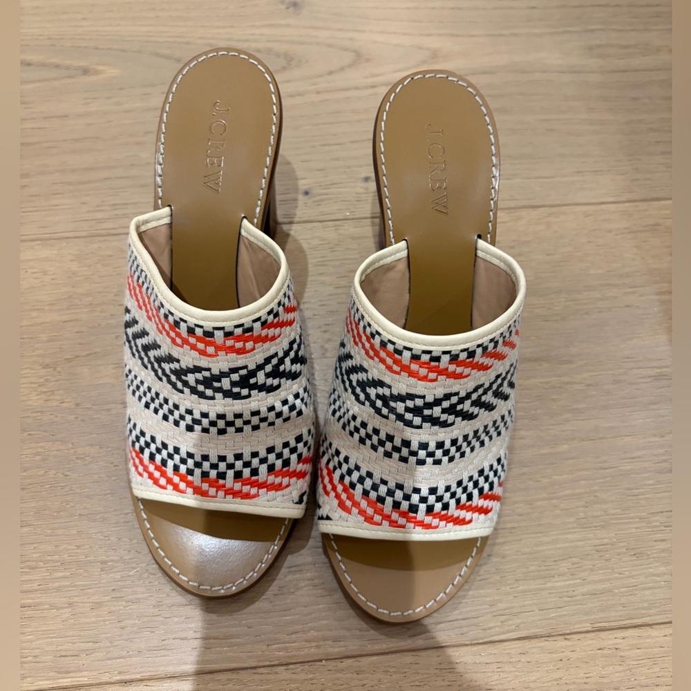 J. Crew colourful mule sandal heels